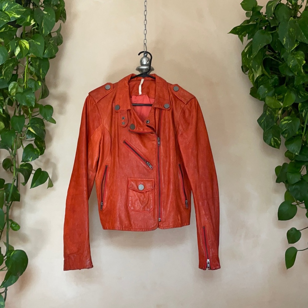 Truth & Pride Leather Jacket *Blood Orange* 🤩